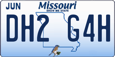 MO license plate DH2G4H