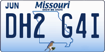 MO license plate DH2G4I