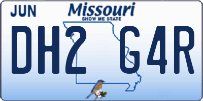MO license plate DH2G4R