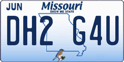 MO license plate DH2G4U