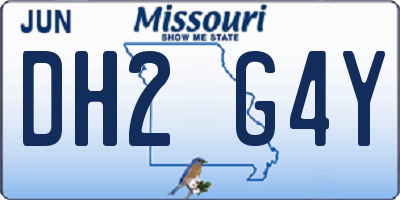 MO license plate DH2G4Y