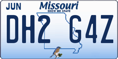 MO license plate DH2G4Z