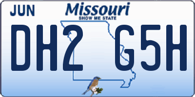 MO license plate DH2G5H