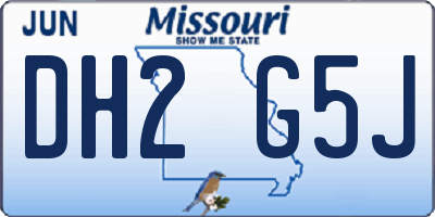 MO license plate DH2G5J