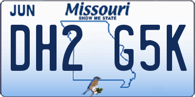 MO license plate DH2G5K