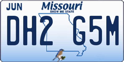 MO license plate DH2G5M