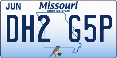 MO license plate DH2G5P