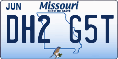 MO license plate DH2G5T