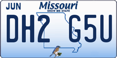 MO license plate DH2G5U