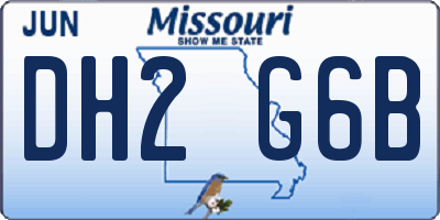 MO license plate DH2G6B