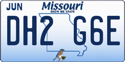 MO license plate DH2G6E