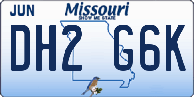 MO license plate DH2G6K