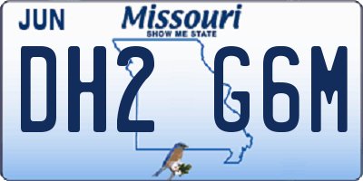 MO license plate DH2G6M