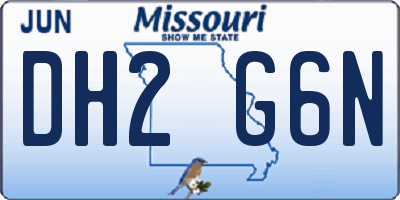 MO license plate DH2G6N