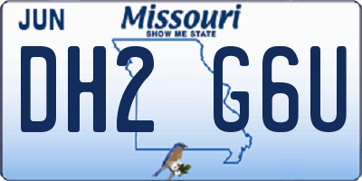 MO license plate DH2G6U