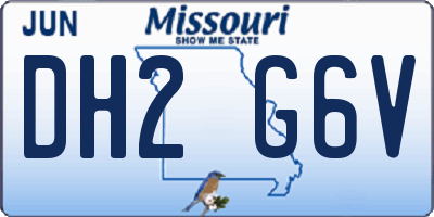 MO license plate DH2G6V
