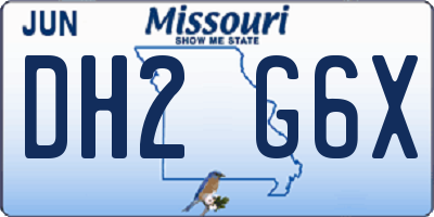 MO license plate DH2G6X