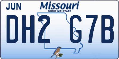 MO license plate DH2G7B