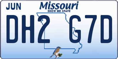 MO license plate DH2G7D