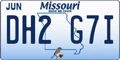 MO license plate DH2G7I