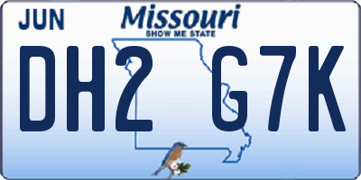 MO license plate DH2G7K