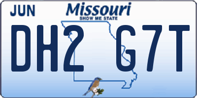 MO license plate DH2G7T