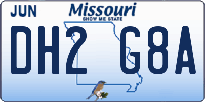 MO license plate DH2G8A