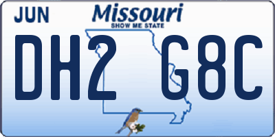 MO license plate DH2G8C