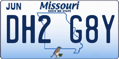 MO license plate DH2G8Y