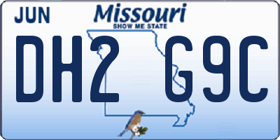 MO license plate DH2G9C