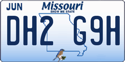 MO license plate DH2G9H