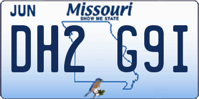 MO license plate DH2G9I