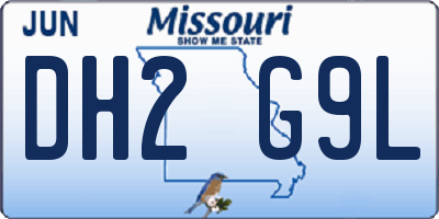 MO license plate DH2G9L