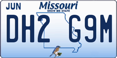 MO license plate DH2G9M