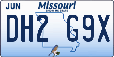 MO license plate DH2G9X