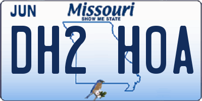 MO license plate DH2H0A