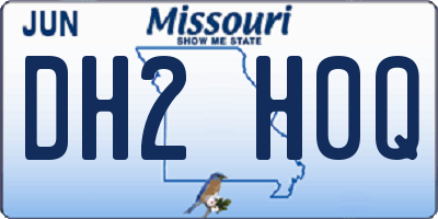 MO license plate DH2H0Q