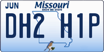 MO license plate DH2H1P