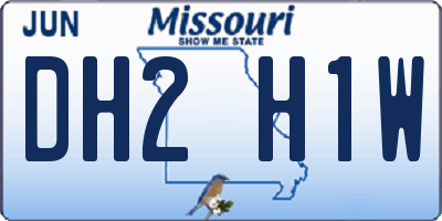 MO license plate DH2H1W