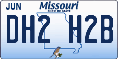 MO license plate DH2H2B
