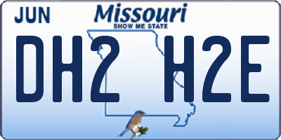 MO license plate DH2H2E