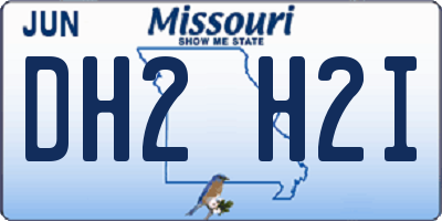 MO license plate DH2H2I