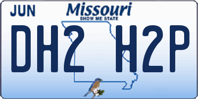 MO license plate DH2H2P