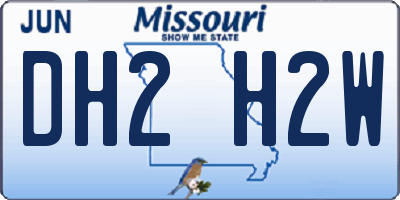 MO license plate DH2H2W