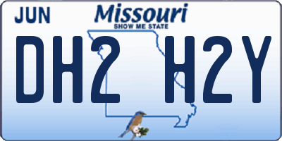 MO license plate DH2H2Y