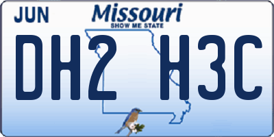 MO license plate DH2H3C