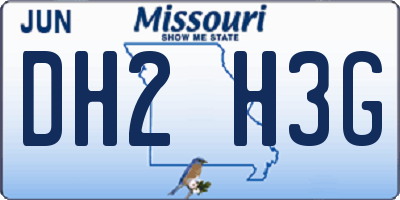 MO license plate DH2H3G