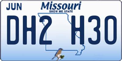 MO license plate DH2H3O