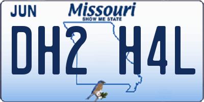 MO license plate DH2H4L