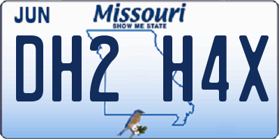 MO license plate DH2H4X